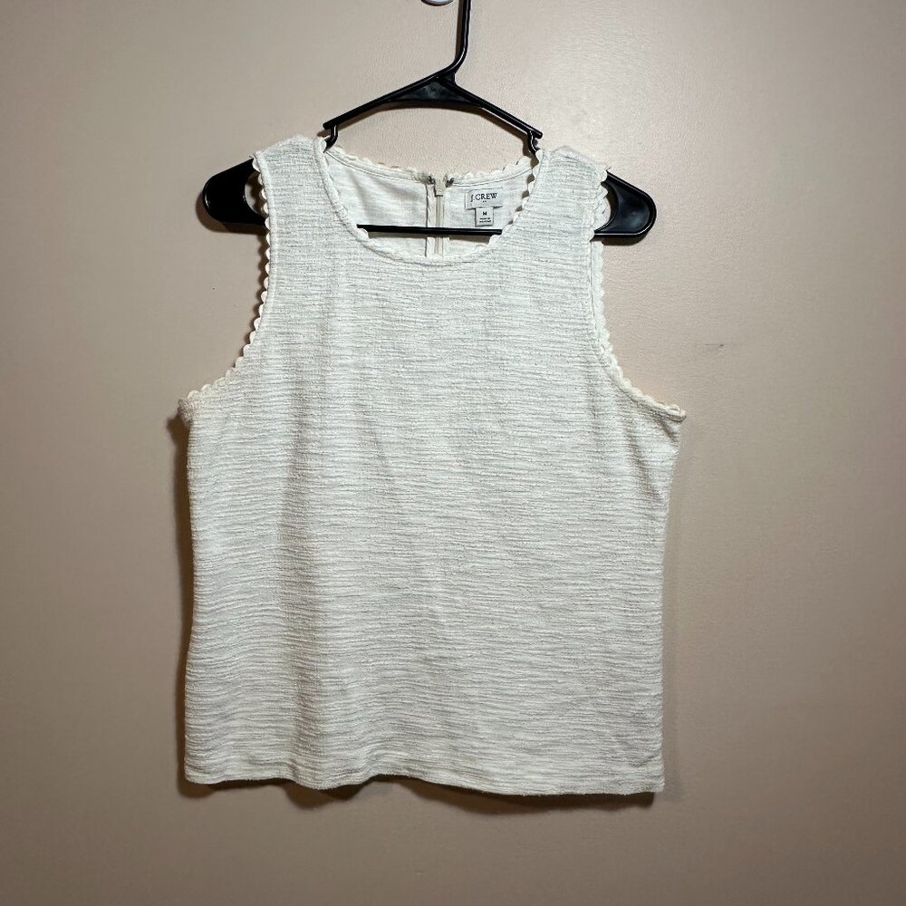 J. Crew Textured Top with Scalloped Trim Size M